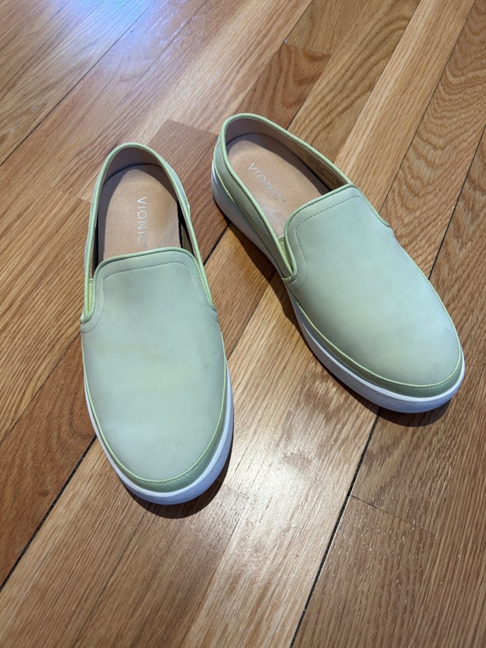 Vionic women’s Slip-On Loafers in Pale Green